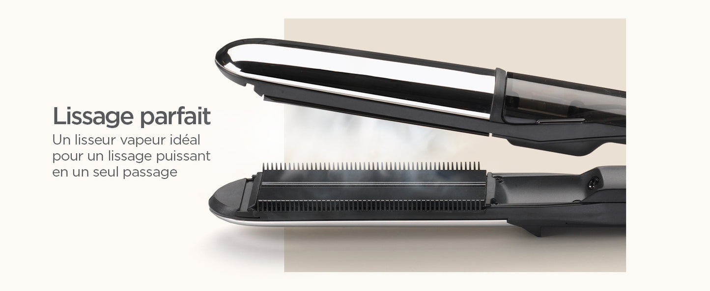 BaByliss  Lisseur vapeur Steam Shine avec plaques XL