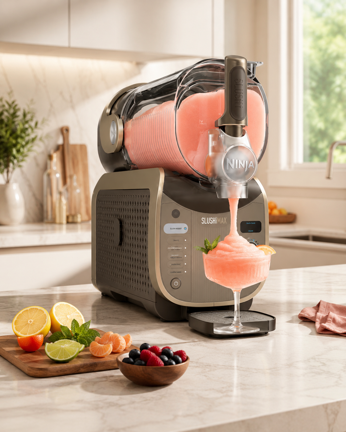 Machine à Granités & Boissons Glacées Ninja SLUSHi MAX FS605EUBR – Moka, 4,4 L, 6 Programmes