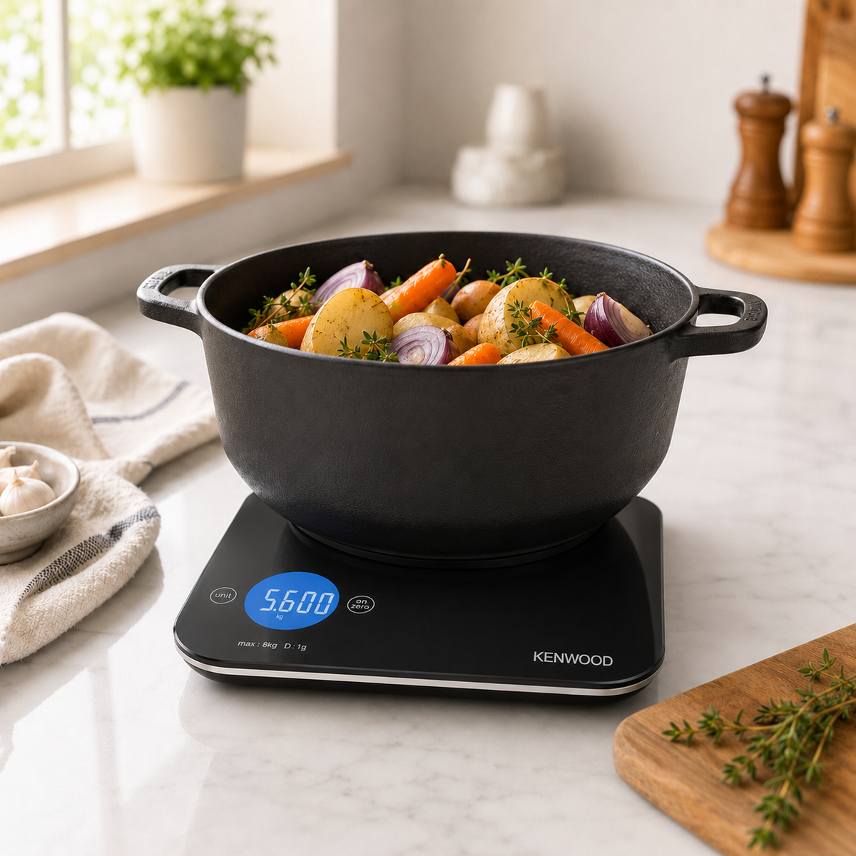 Kenwood Balance de Cuisine Numérique WEP50 – Verre Trempé Tactile, 8 kg, Noir – photo 7 – Algérie