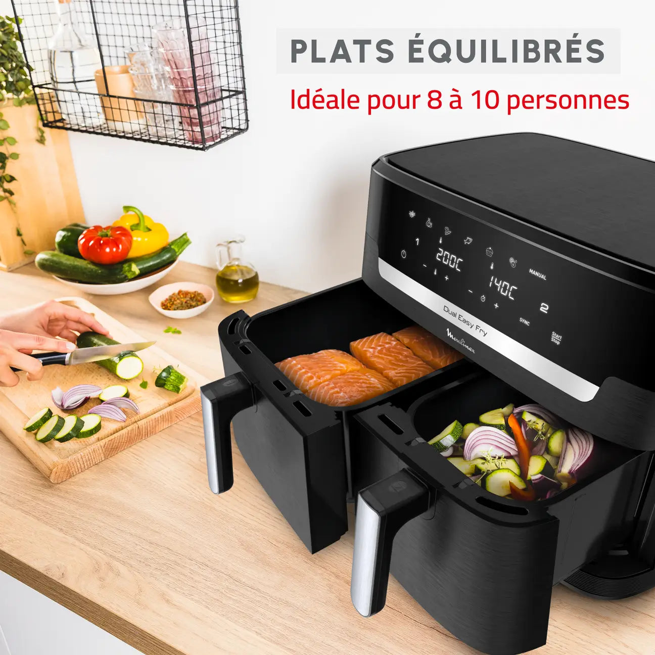 Friteuse à air Dual Easy Fry XXL, Cuisson synchronisée, Capacité de 11 L, 6 à 10 personnes