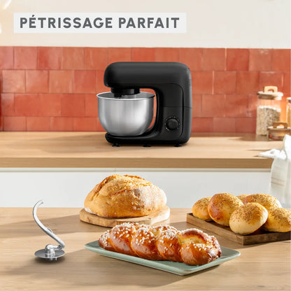 Moulinex Robot pâtissier avec hachoir à viande Bake Essential, bol 4.8 L, kit de pâtisserie, 800 W