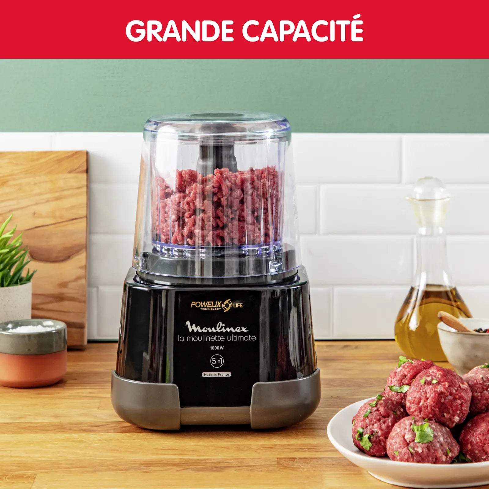 Moulinette Ultimate 5 fonctions hacher mixer moudre