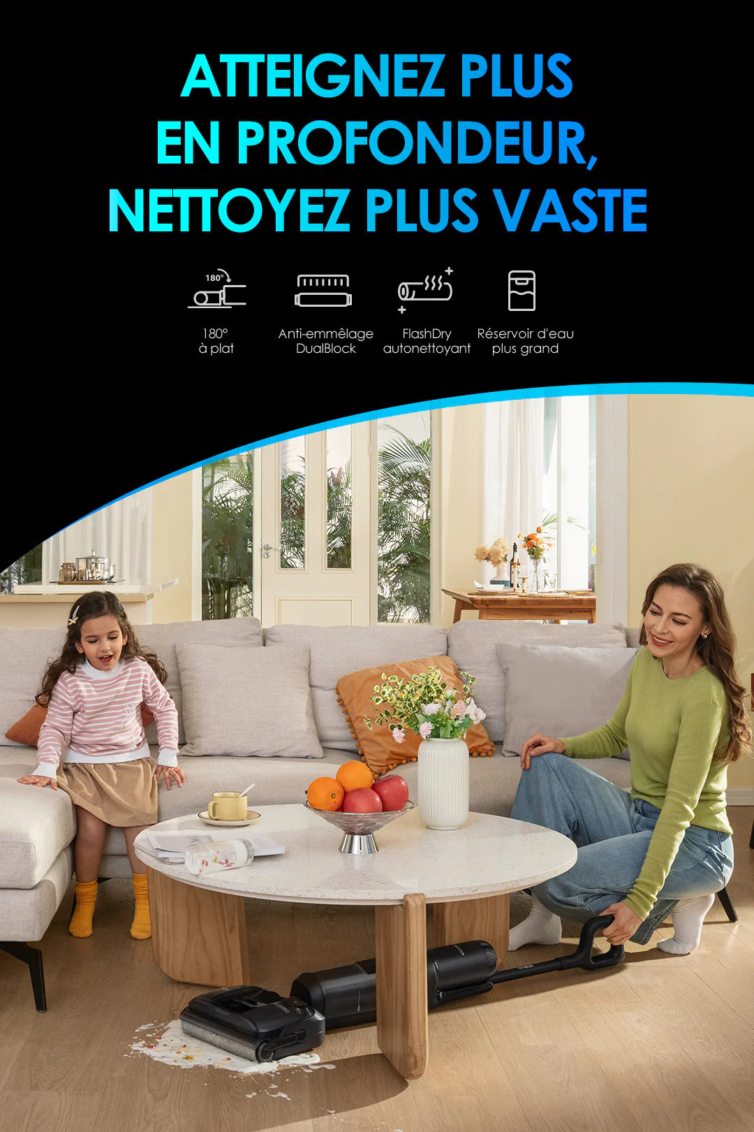 Tineco Floor One S7 Stretch – Aspirateur Laveur Sans Fil Intelligent