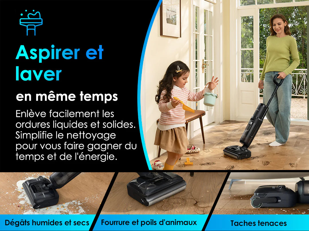 Tineco Floor One S7 Stretch – Aspirateur Laveur Sans Fil Intelligent