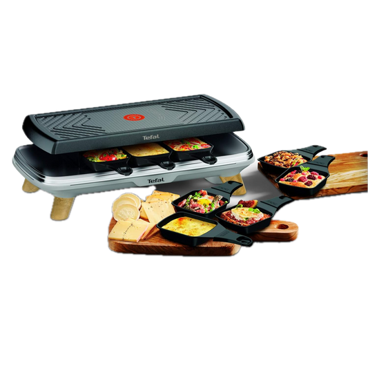 Tefal Raclette Gourmet 8 coupelles profondes 3 en 1 1350 W