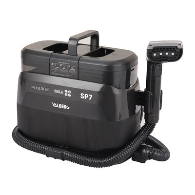 Valberg SP7 Steam – vue de profil avec brosse vapeur et flexible