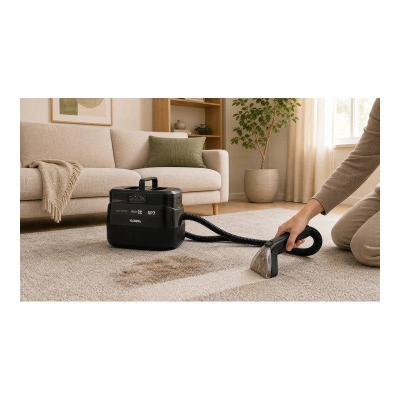 Valberg SP7 élimine une tache sur tapis dans le salon