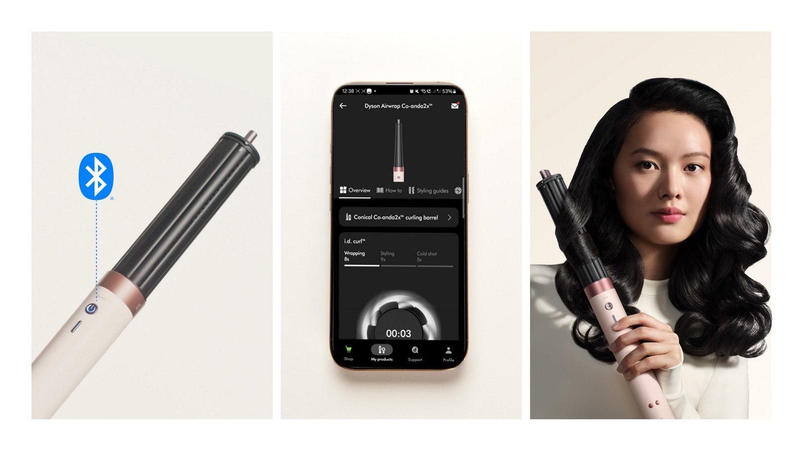Application MyDyson et Bluetooth : coiffage i.d. curl personnalisé