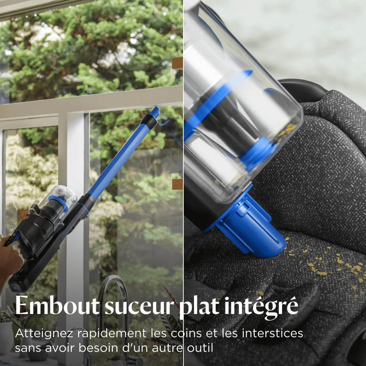 Suceur plat intégré du Bissell PowerClean FurFinder pour les coins et la voiture