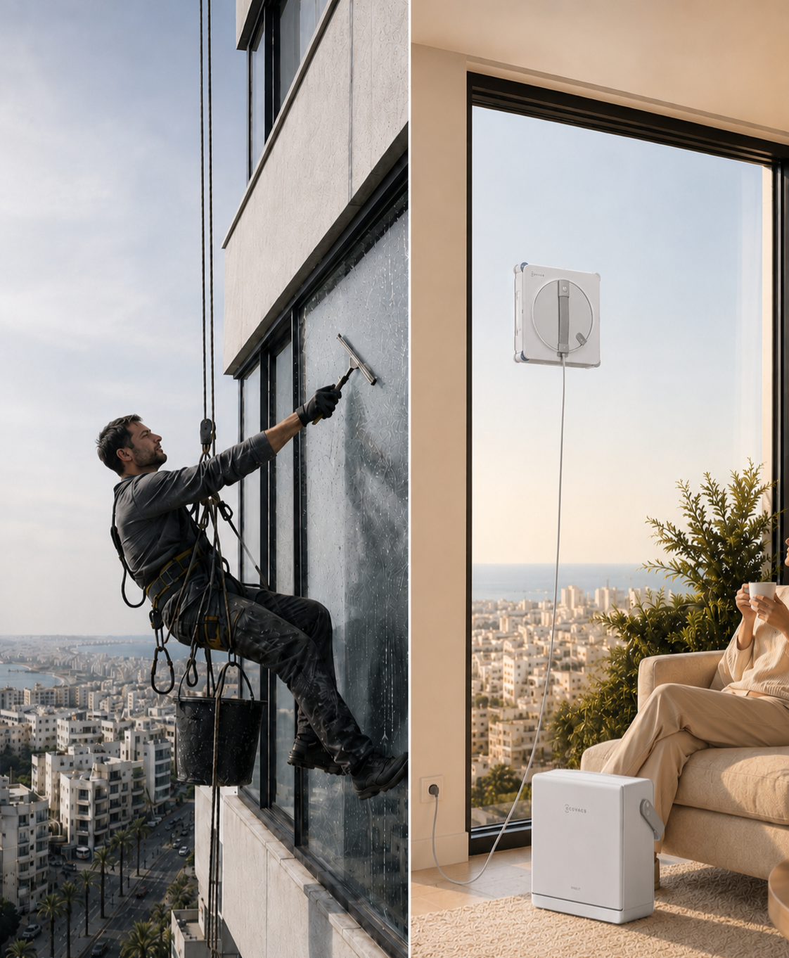 Robot lave-vitres Ecovacs Winbot W2S Omni (Algérie)