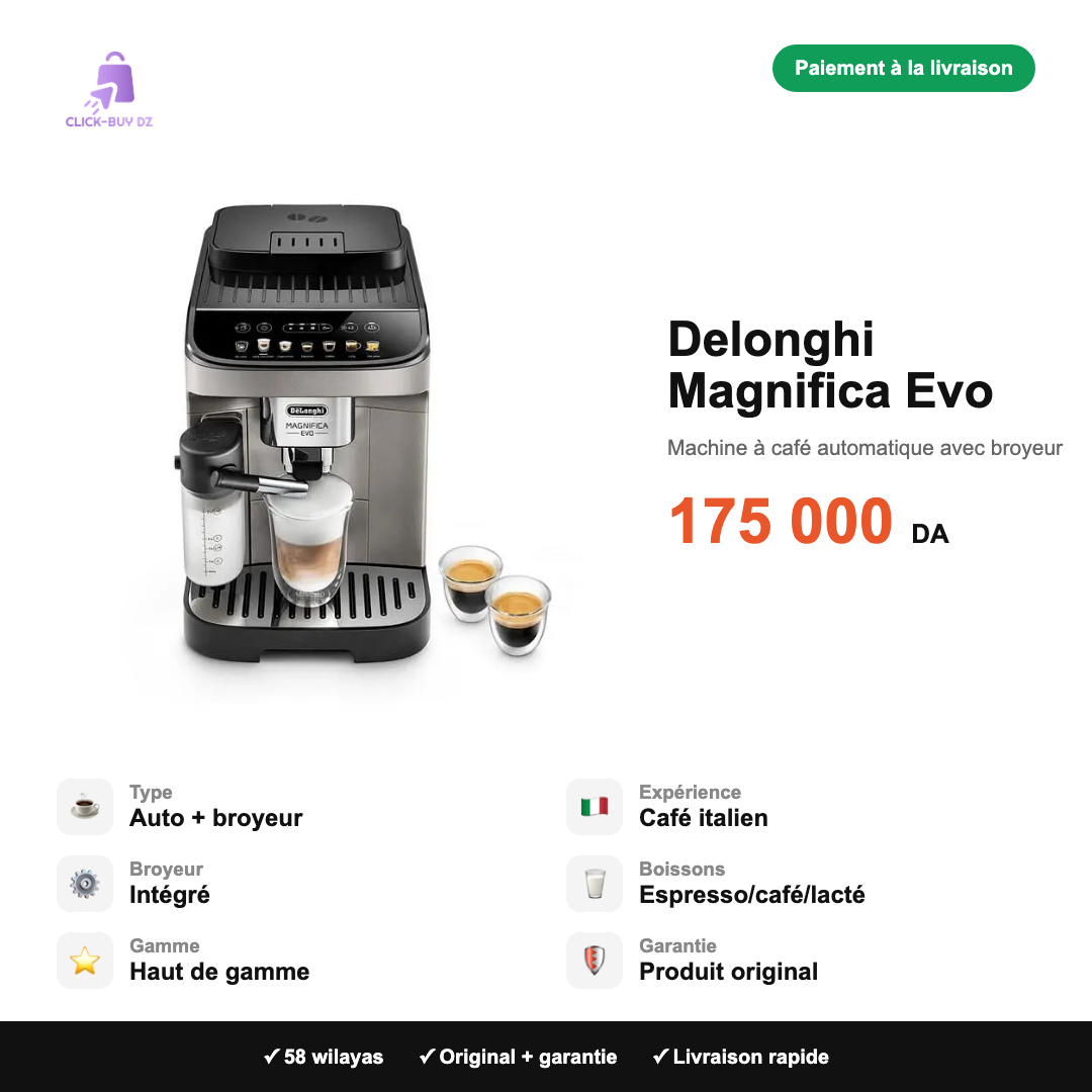 Delonghi Magnifica Evo — spécifications