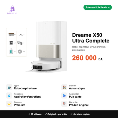 Dreame X50 Ultra Complete — spécifications