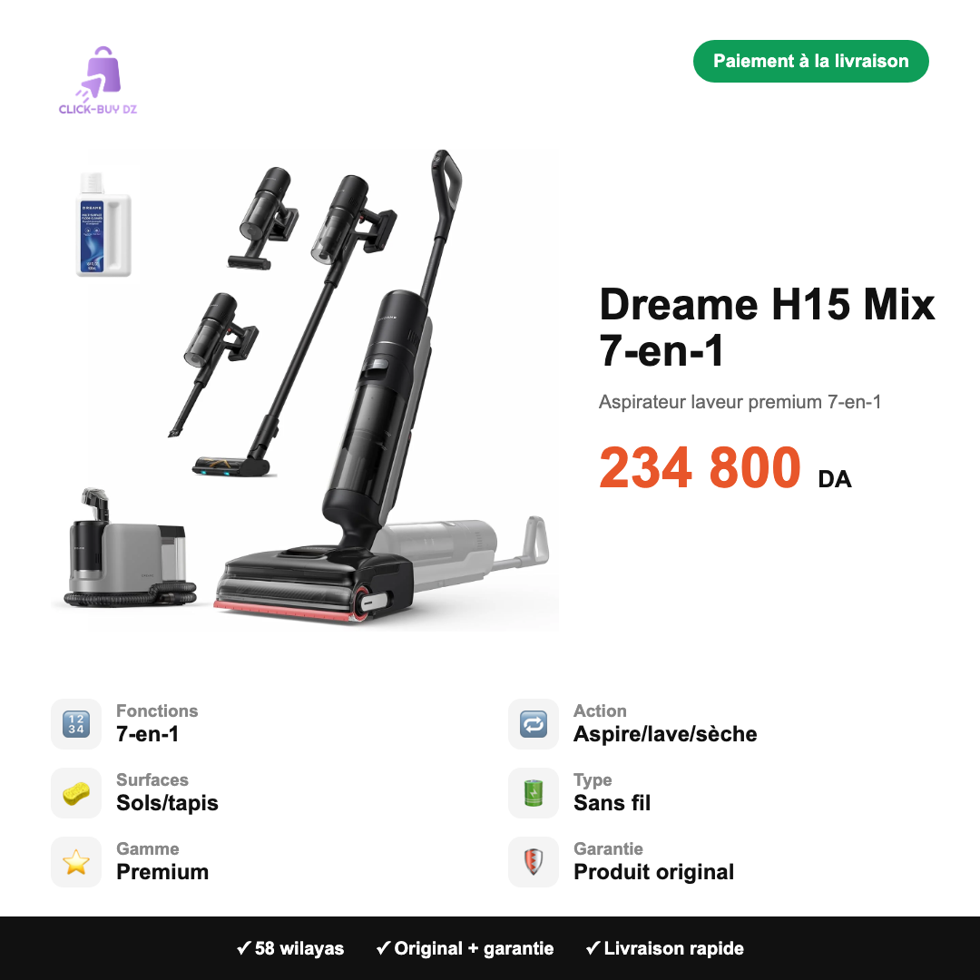 Dreame H15 Mix 7-en-1 — spécifications