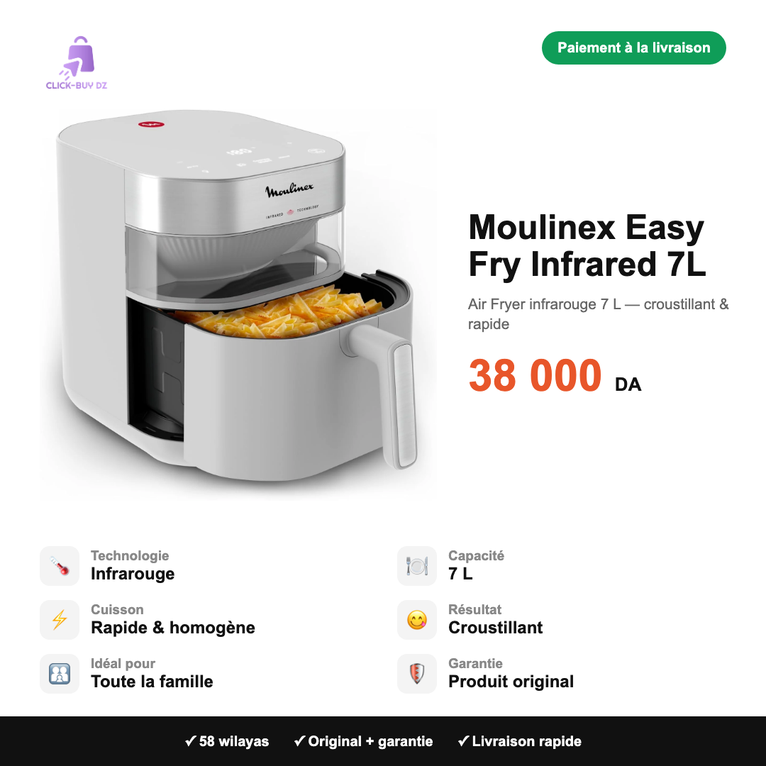 Moulinex Easy Fry Infrared 7L — spécifications