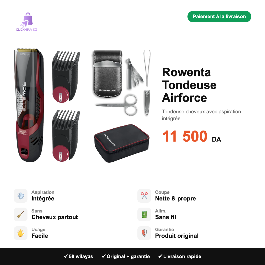 Rowenta Tondeuse Airforce — spécifications
