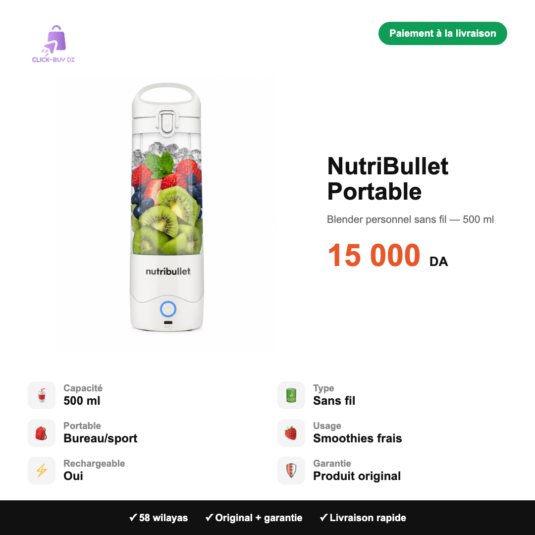 NutriBullet Portable — spécifications