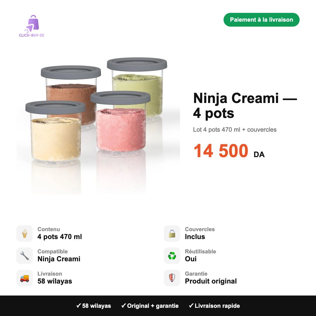 Ninja Creami 4 pots — spécifications