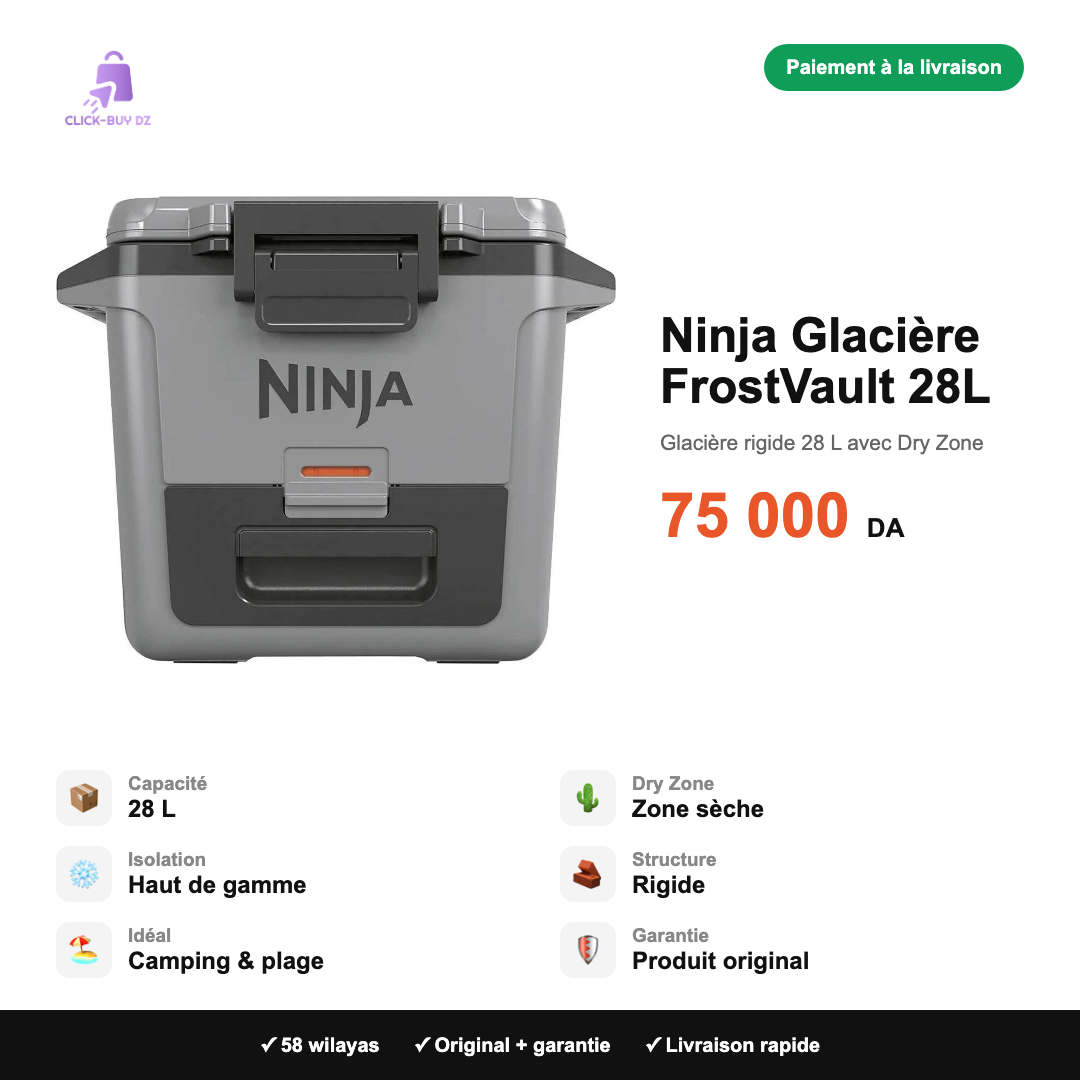 Ninja Glacière FrostVault 28L — spécifications