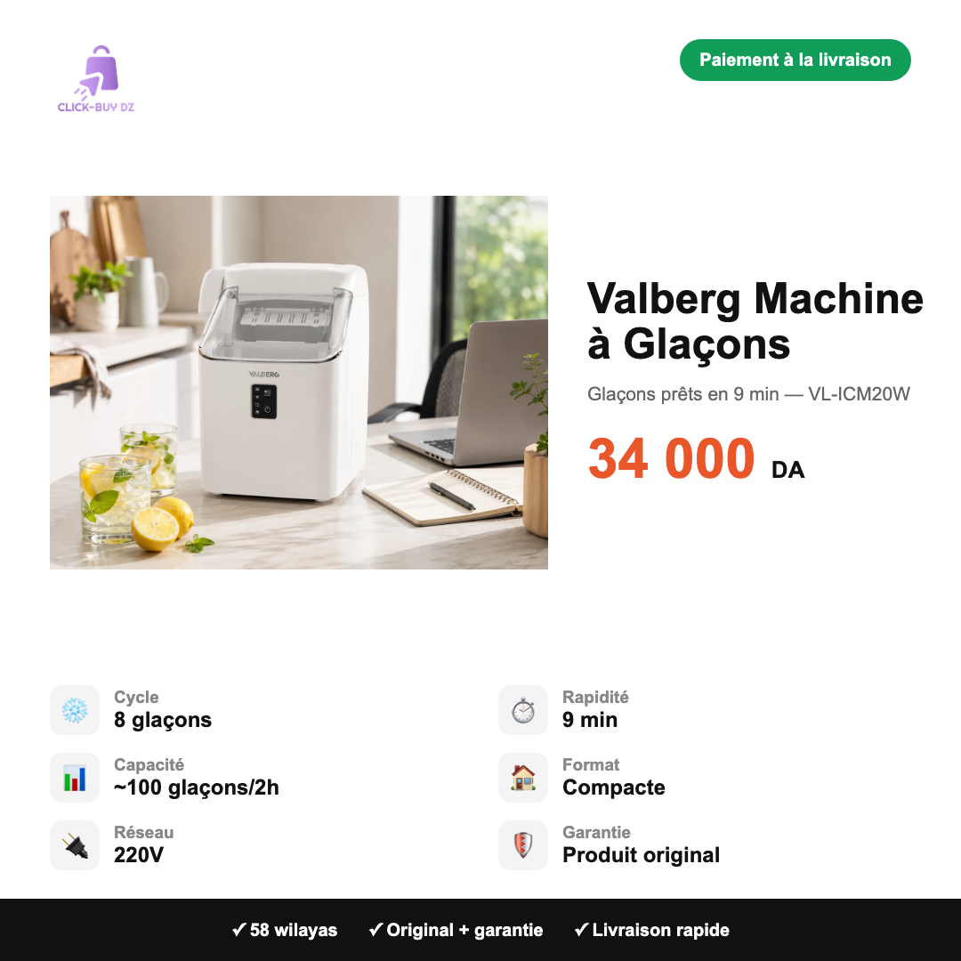 Valberg Machine à Glaçons — spécifications