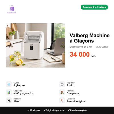 Valberg Machine à Glaçons — spécifications