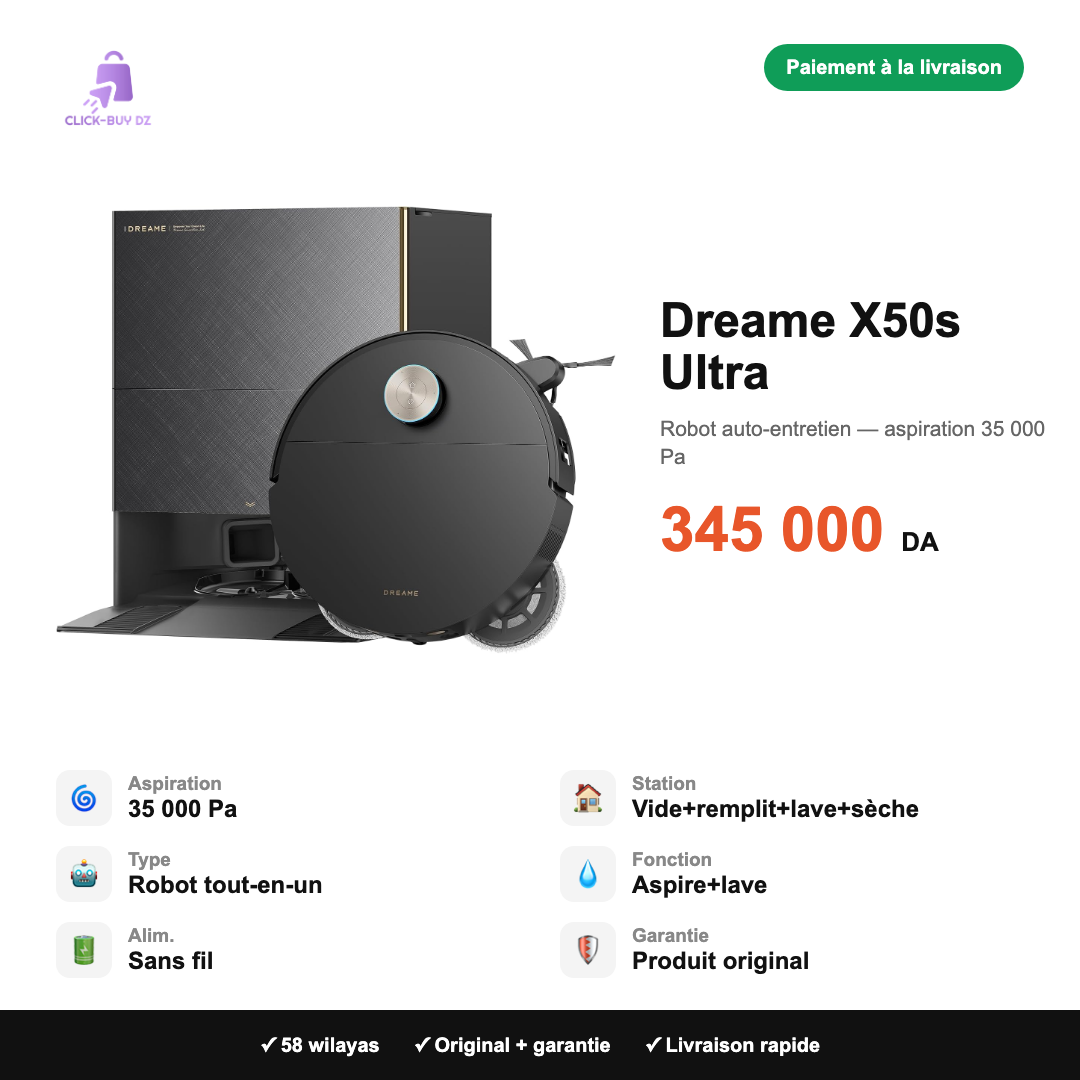 Dreame X50s Ultra — spécifications