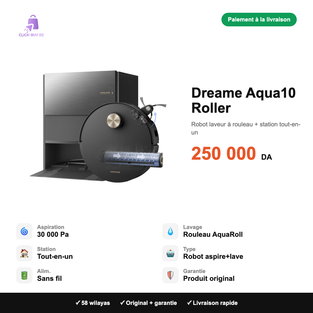 Dreame Aqua10 Roller — spécifications