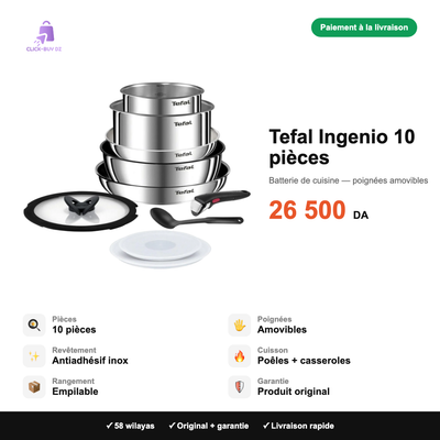 Tefal Ingenio 10 pièces — spécifications