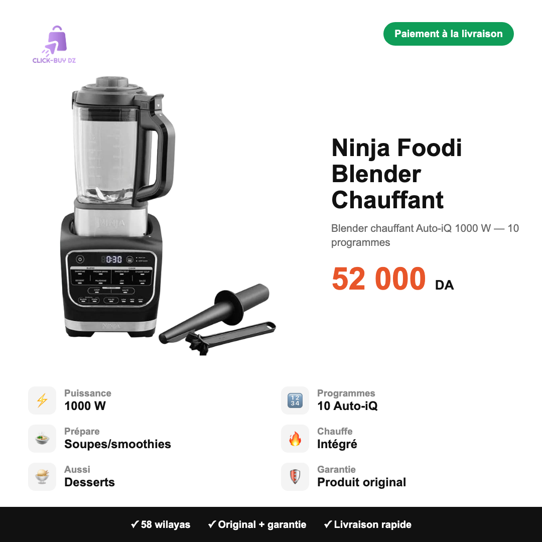 Ninja Foodi Blender Chauffant — spécifications