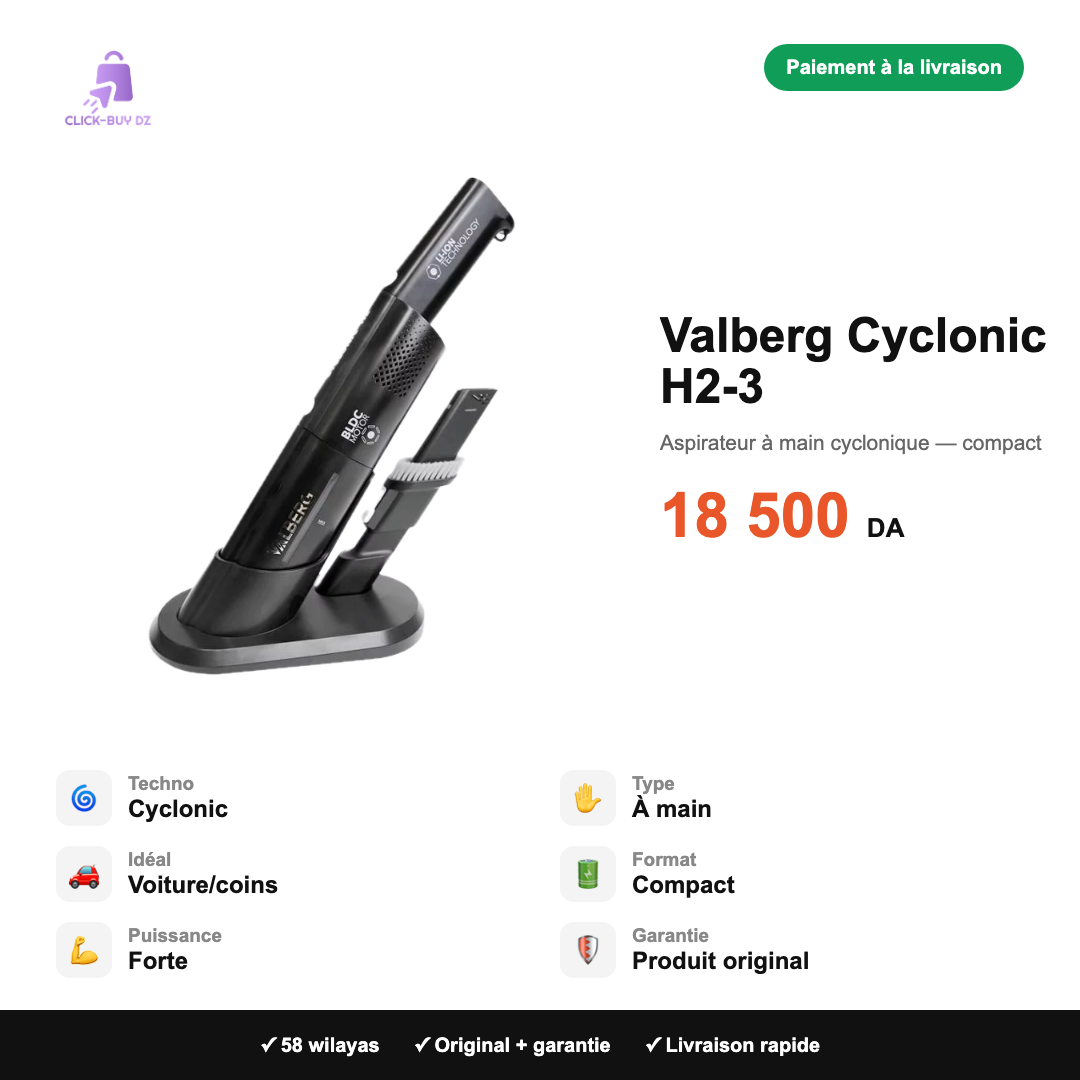 Valberg Cyclonic H2-3 — spécifications