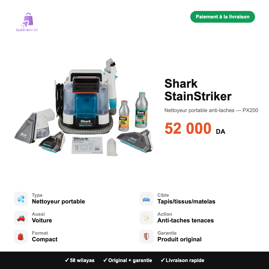Shark StainStriker — spécifications