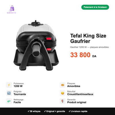 Tefal King Size Gaufrier — spécifications