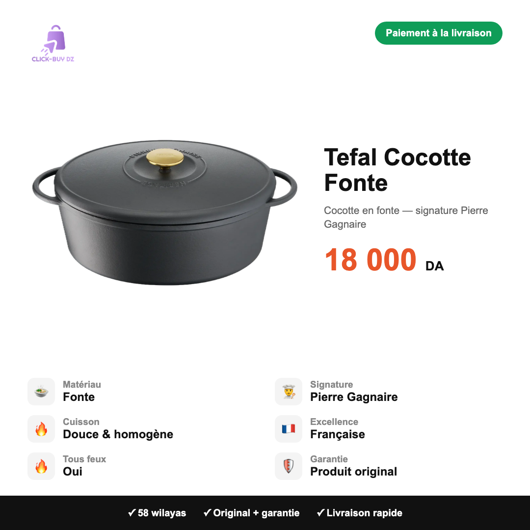 Tefal Cocotte Fonte — spécifications
