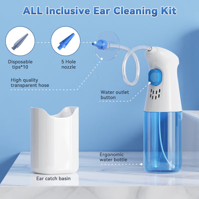 Contenu du kit INSKAM E20 : 10 embouts jetables, embout 5 trous, tube transparent, bouton de sortie d'eau, flacon et bassin – Algérie