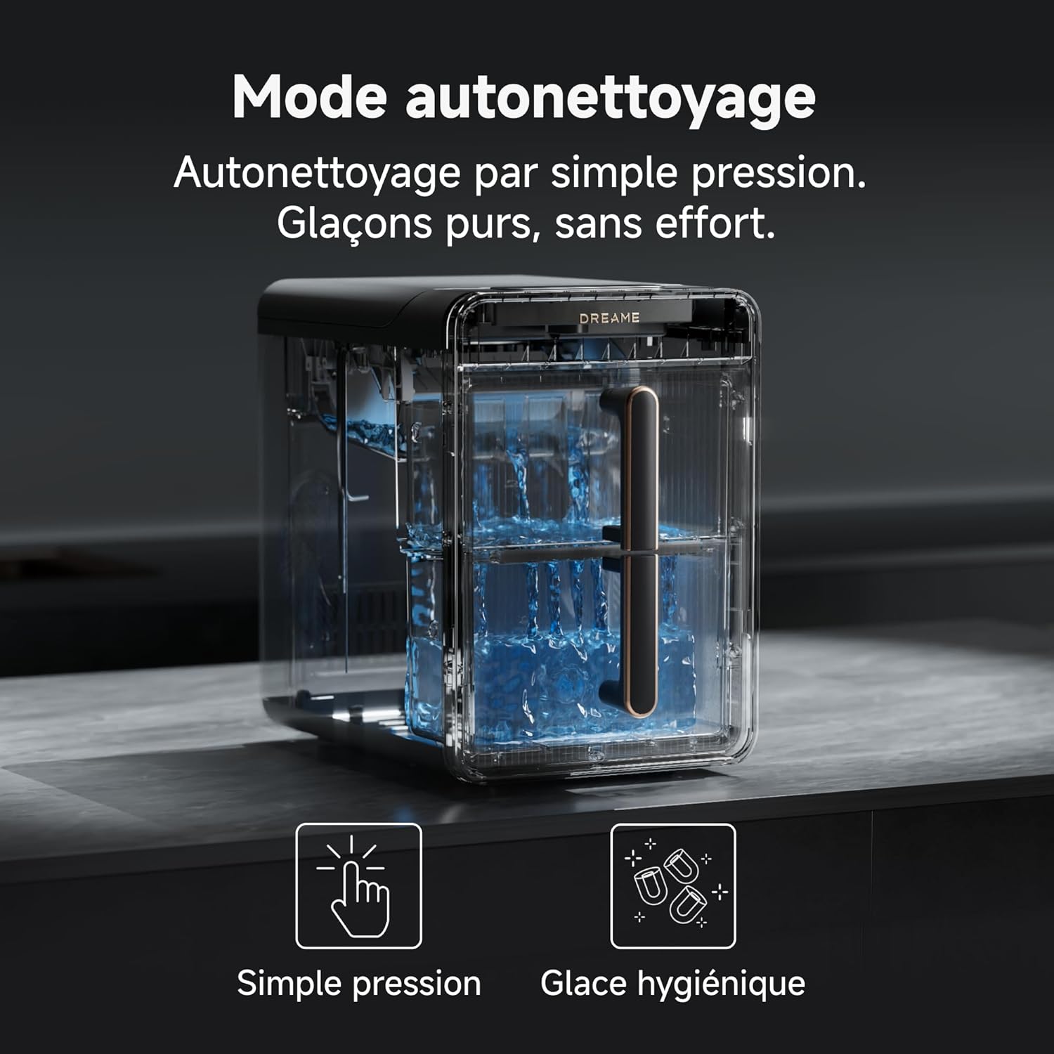 Mode autonettoyage par simple pression de la Dreame Aura Bullet