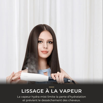 Lissage à la vapeur avec le Dreame AuraSteam Straight : hydratation des cheveux préservée