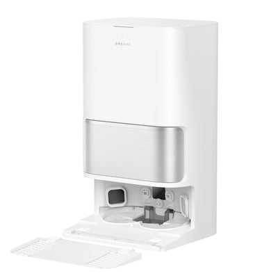 Station du Dreame L10s Ultra Gen 3 avec sa rampe et sa plaque de lavage autonettoyante