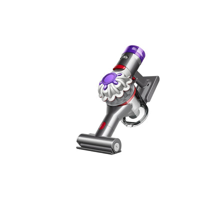 Dyson Car+Boat coloris argent, violet et rouge, équipé de la mini brosse motorisée