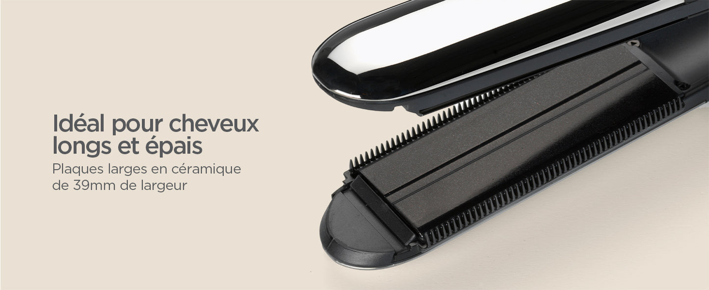 BaByliss  Lisseur vapeur Steam Shine avec plaques XL