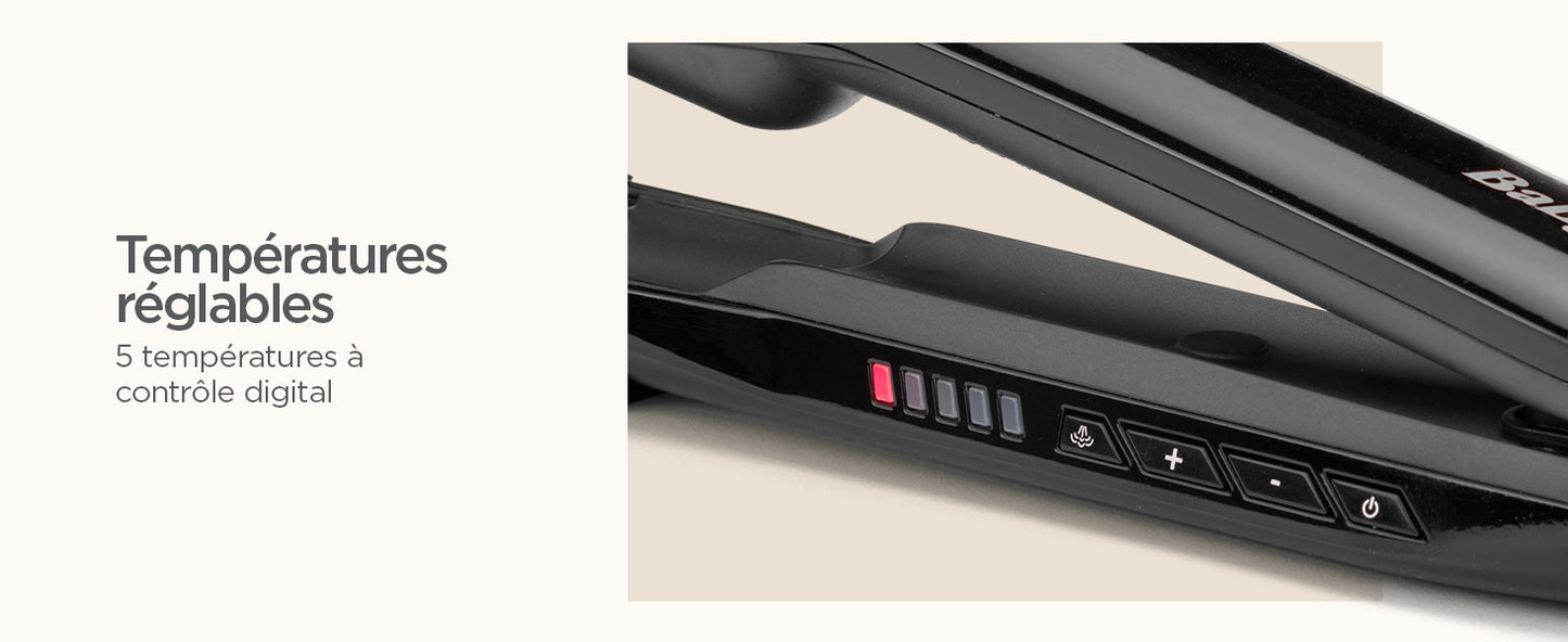 BaByliss  Lisseur vapeur Steam Shine avec plaques XL