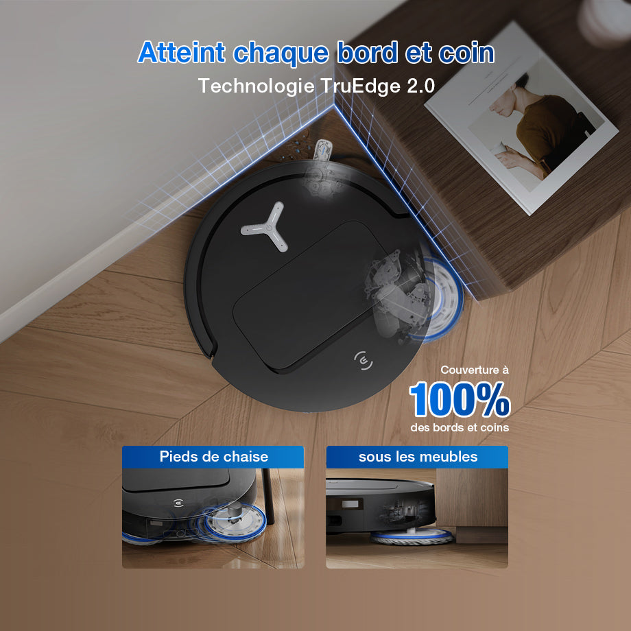 Ecovacs Deebot T50 Omni Gen2 : nettoyage des bords et des coins TruEdge 2.0