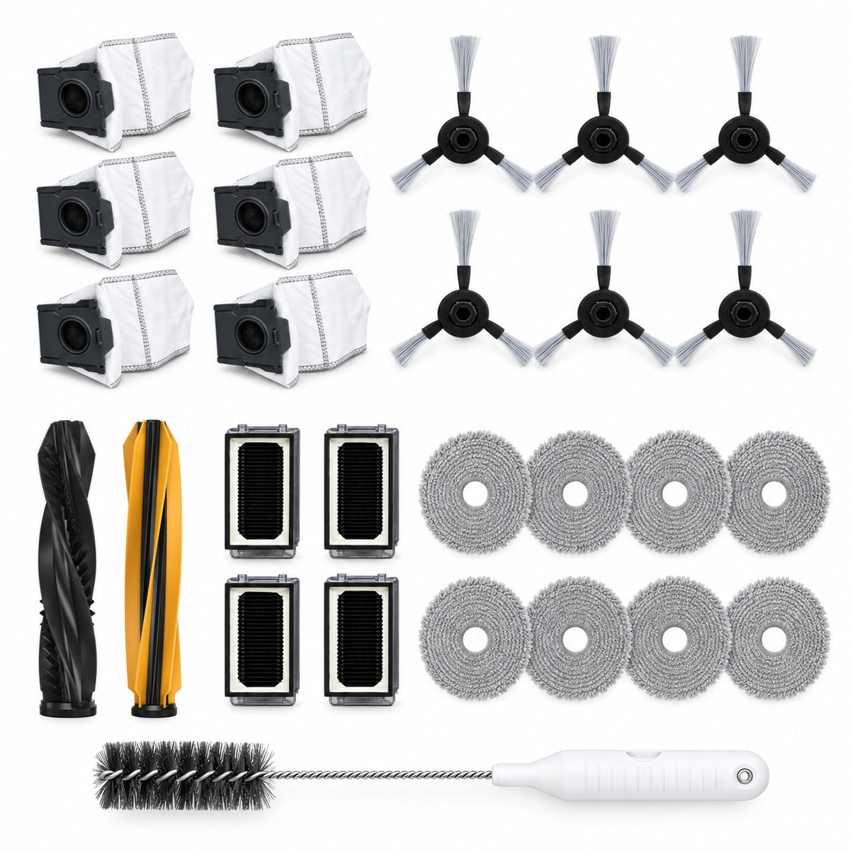 Kit d'accessoires d'origine Dreame X50 Ultra Complete 27 pièces : sacs, brossettes, brosses principales, filtres, serpillières – Algérie