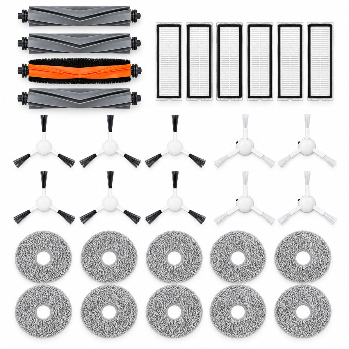 Kit d'accessoires d'origine Dreame L10 Prime 30 pièces : brosses principales, brossettes latérales, filtres et serpillières – Algérie
