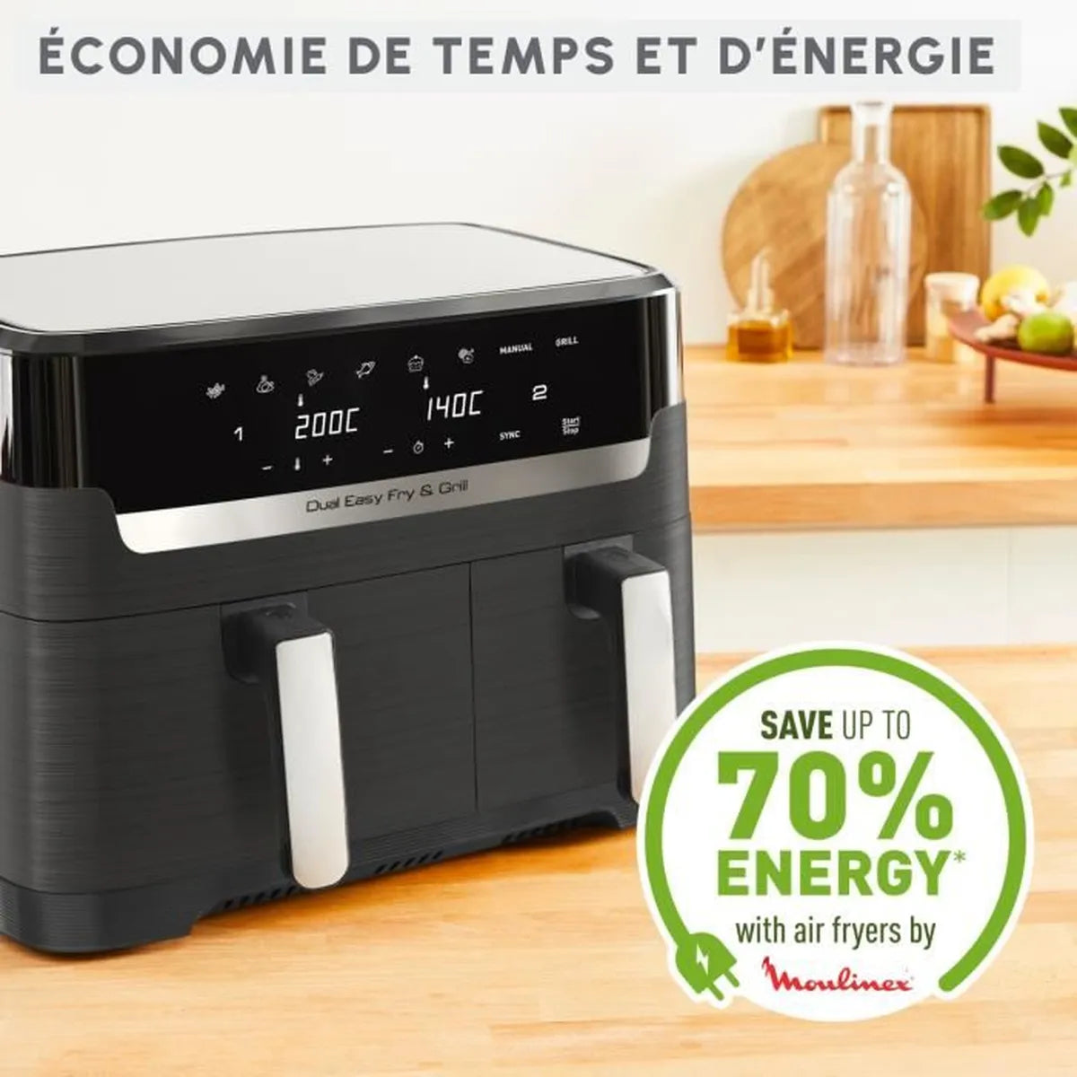 Moulinex Friteuse sans huile, Capacité 8,3 L easy fry and grill