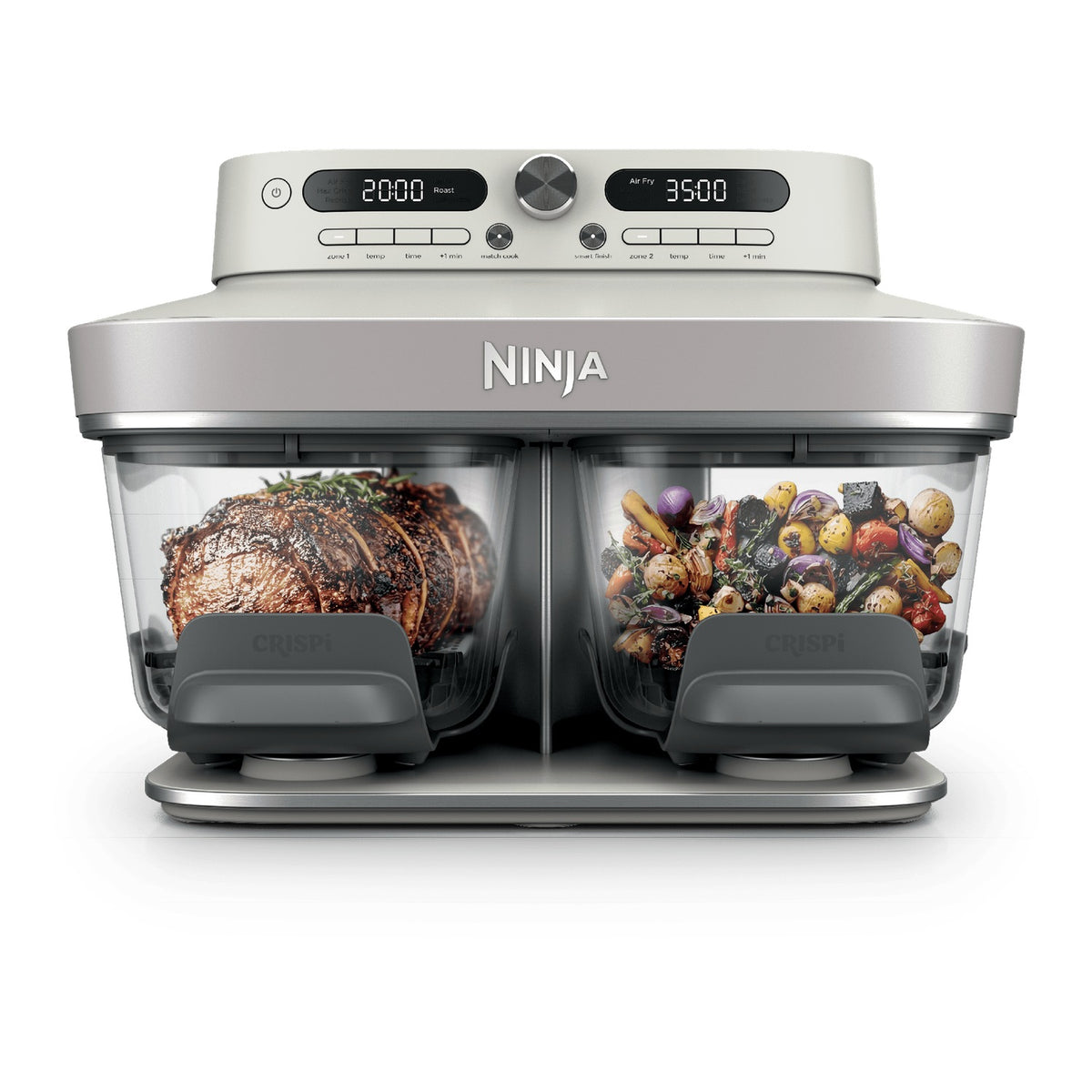 Ninja CRISPi DualZone DD102EU coloris Bone, friteuse sans huile en verre 7,6 L