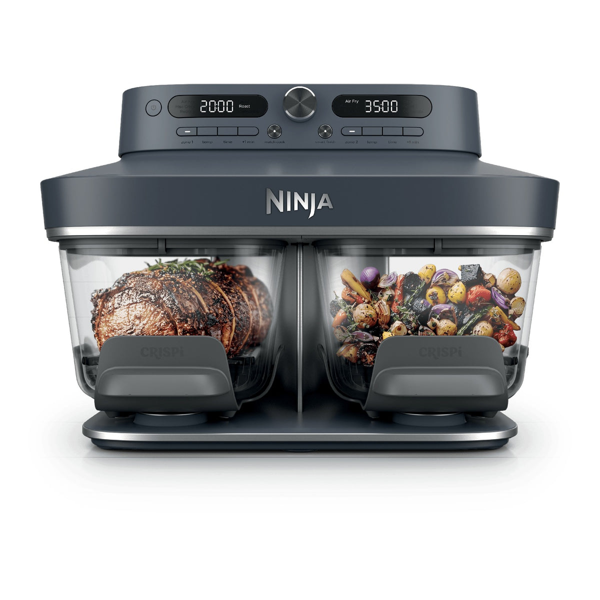 Ninja CRISPi DualZone DD102EU coloris Cyberspace, friteuse sans huile en verre 7,6 L