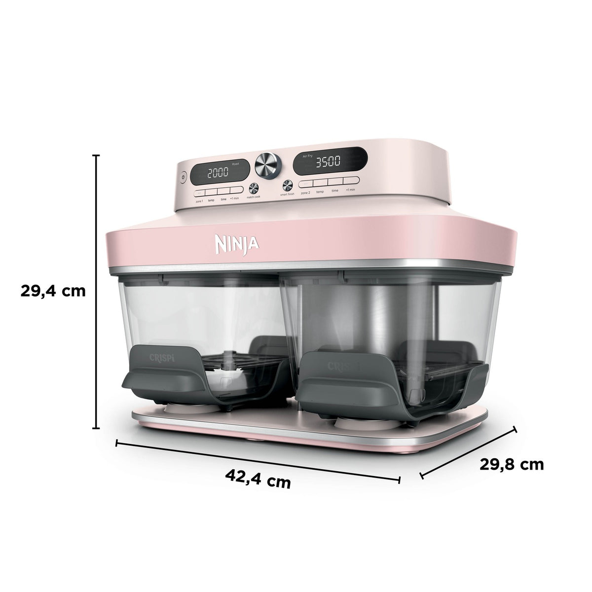Dimensions du Ninja CRISPi DualZone : 42,4 × 29,8 × 29,4 cm