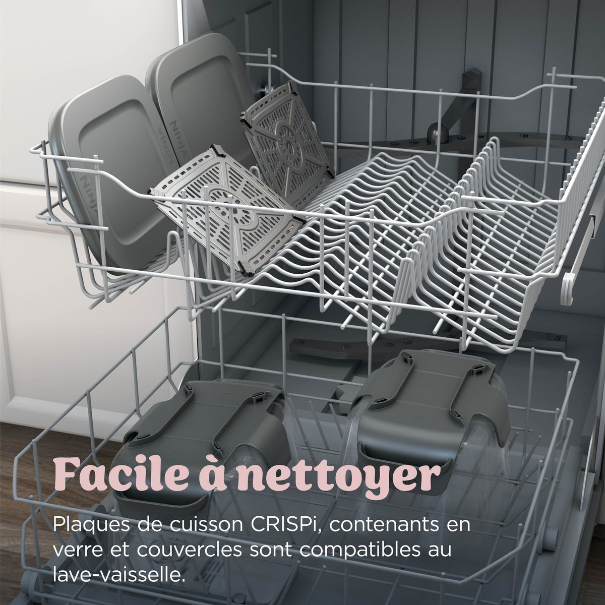 Plaques de cuisson, contenants en verre et couvercles compatibles lave-vaisselle