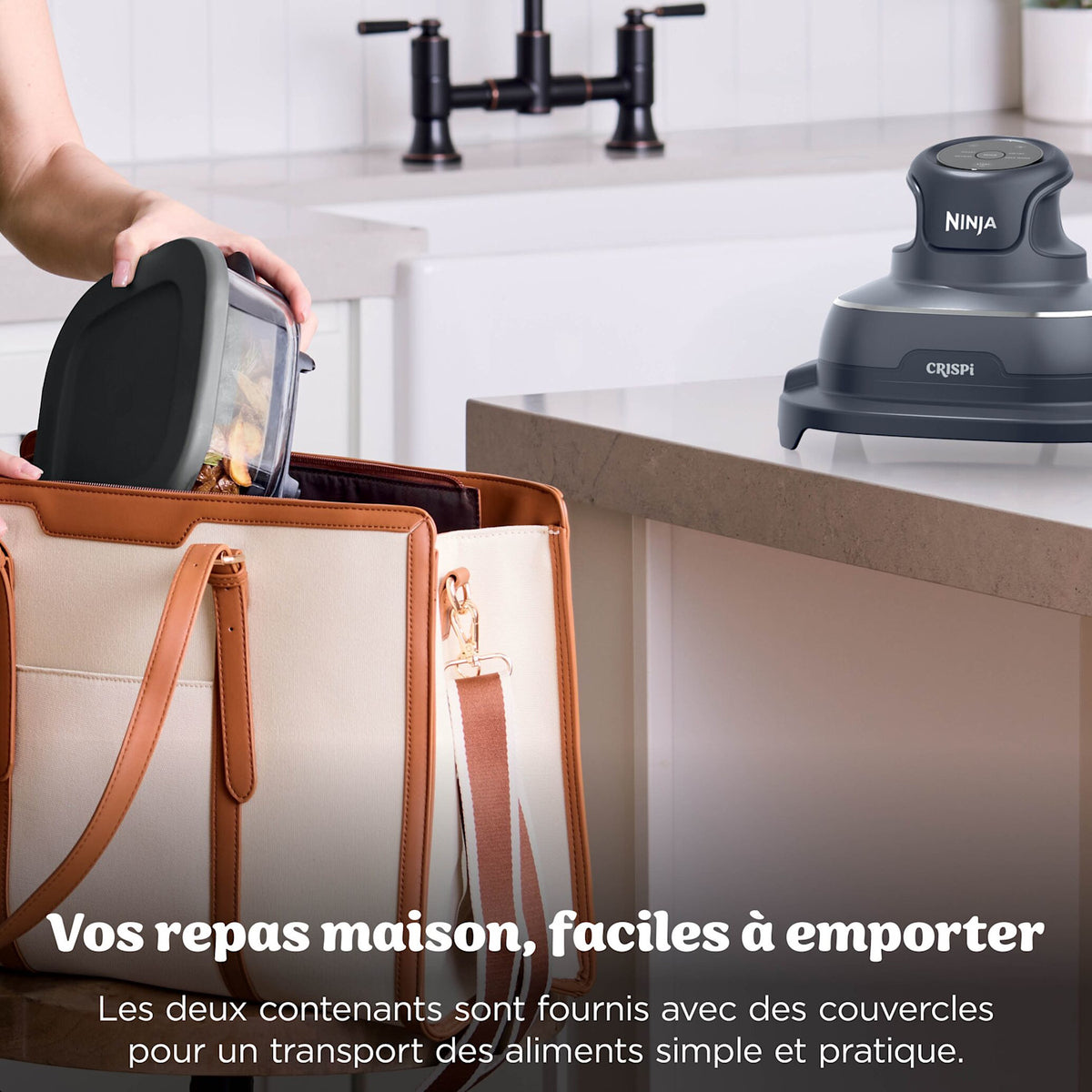 Récipients du Ninja CRISPi avec couvercles, faciles à emporter