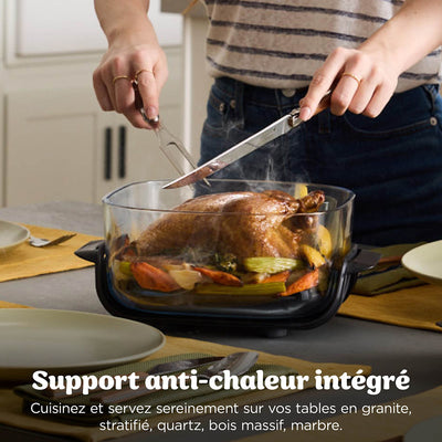 Support anti-chaleur intégré du Ninja CRISPi pour servir à table