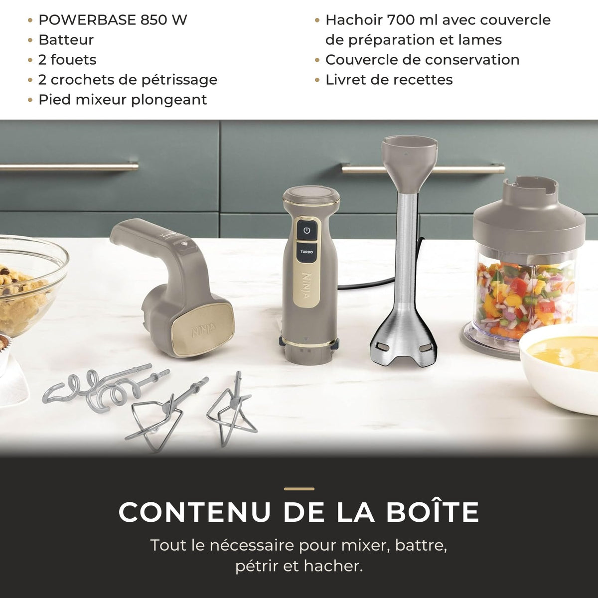 Contenu de la boîte du Ninja Foodi 3-en-1 Stone Gold